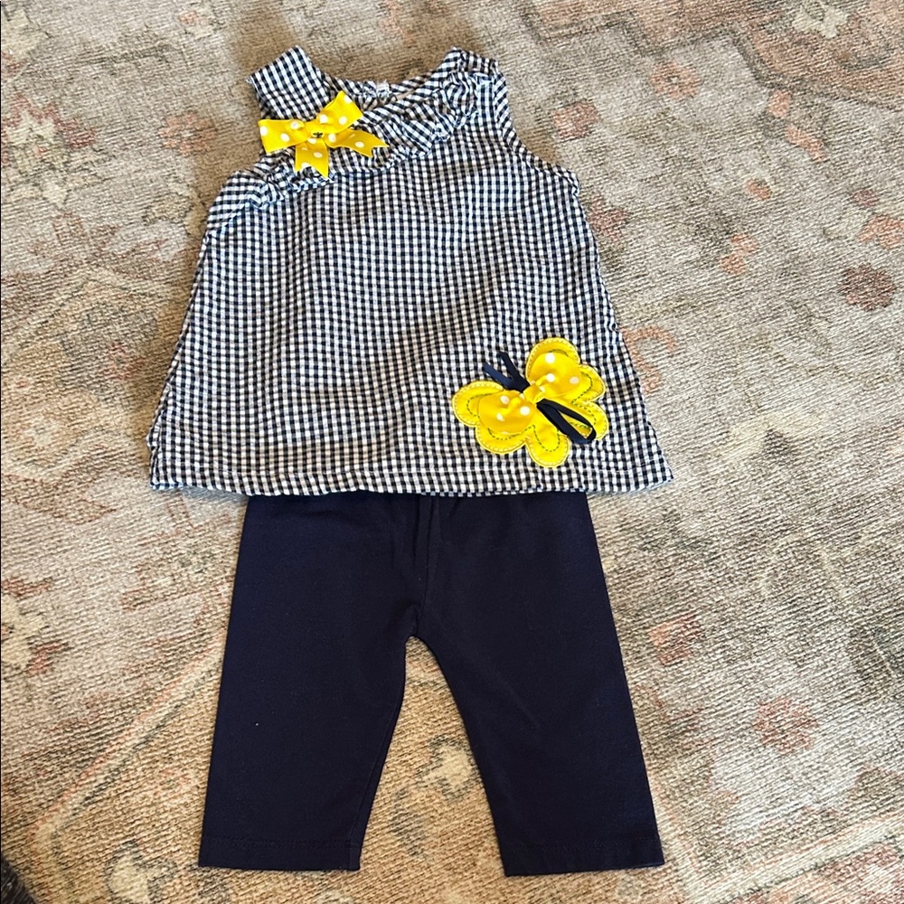 Rare Editions Gingham Set with Yellow Accents